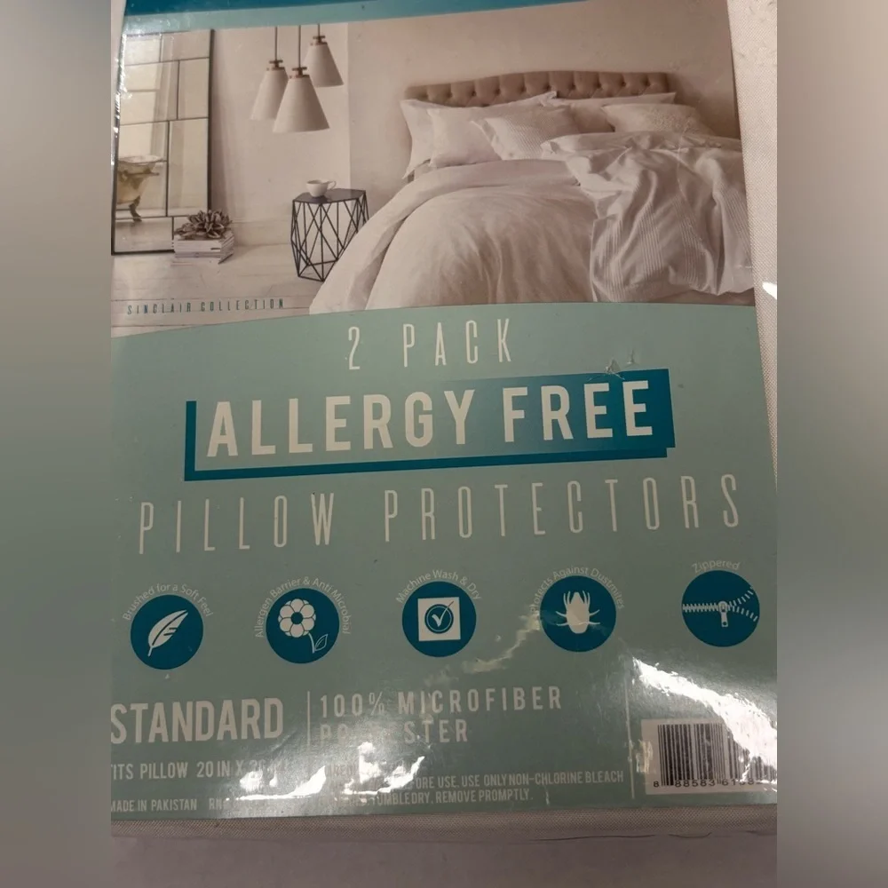 Sinclair Collection Allergy Free Pillow Protectors - White Standard Pair